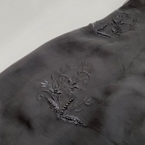 Argenti Silk Babydoll Slip Dress 10 Polka Dot Embroidered Beaded Cocktail Y2K - Picture 8 of 13